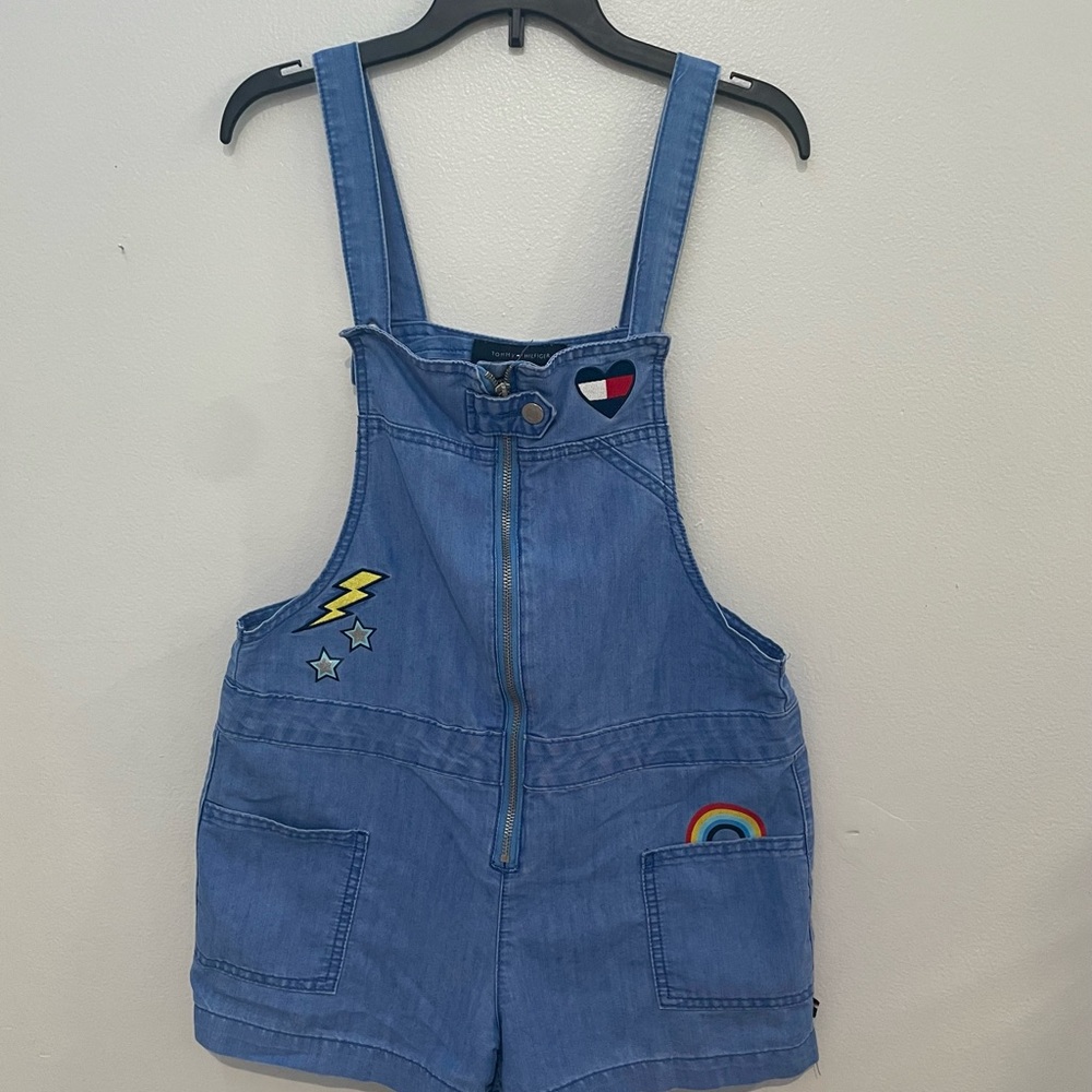 Cute Overalls with patches ~ Size Kids Large